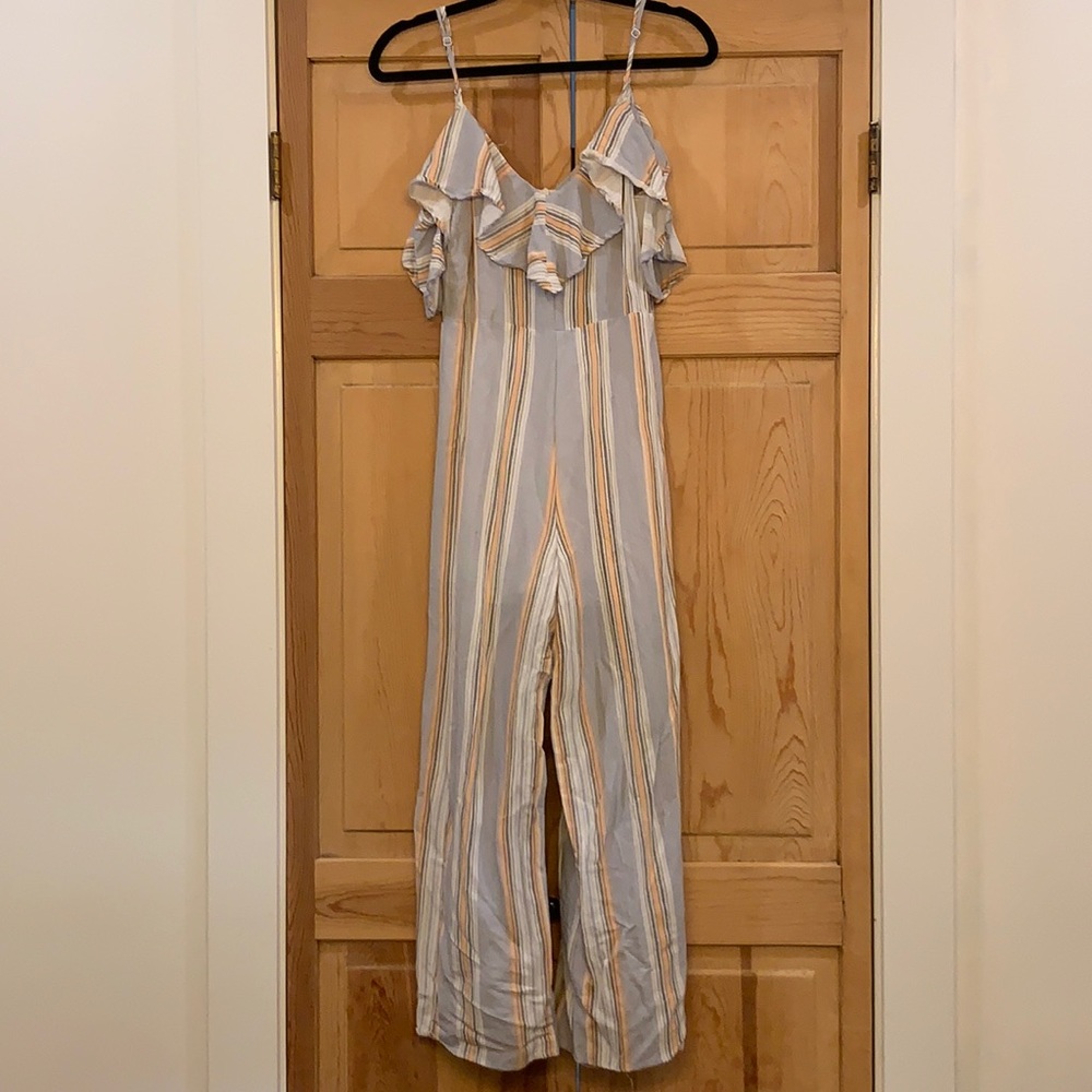 Blue striped wide leg jumper